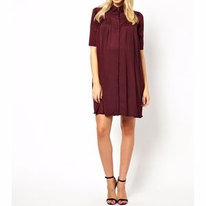 ASOS Maternity Dresses - Asos Maternity Swing Dress with Pleats in Plum ASOS Maternity Dresses - Asos Maternity Swing Dress with Pleats in Plum